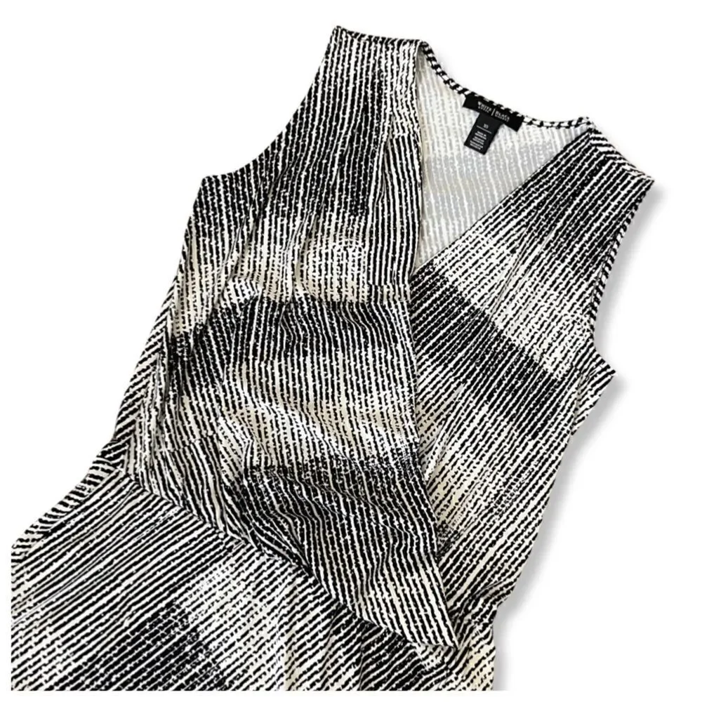 White House Black Market Sleeveless Wrap Printed Top Workwear XS